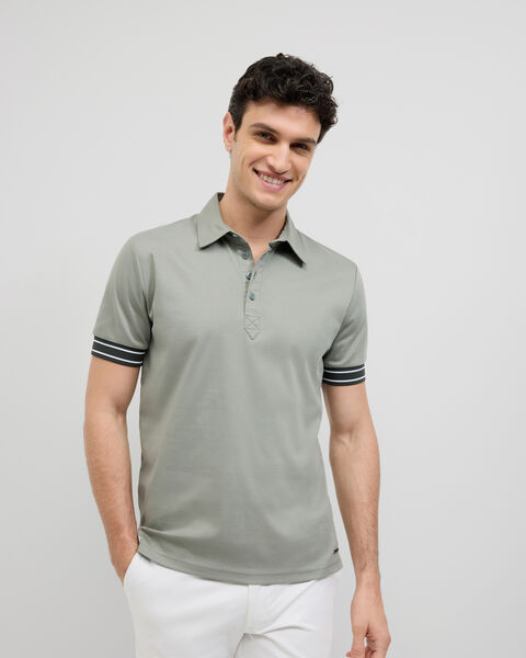 Stripe Travel Polo, Sage, hi-res